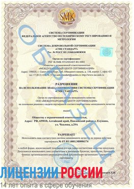 Образец разрешение Углич Сертификат ISO 22000
